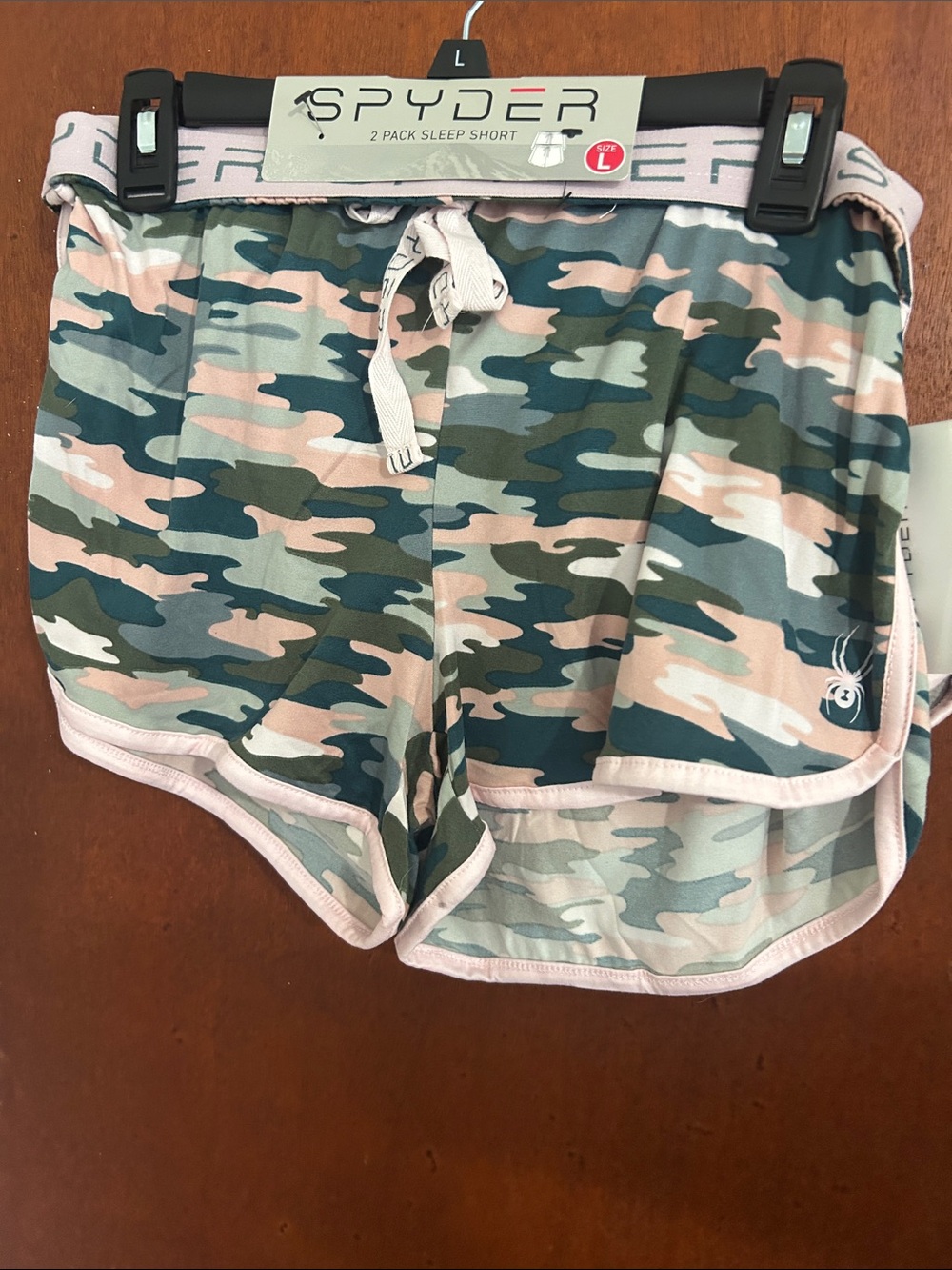 Spyder Women's Pink & Green Camo sleep Shorts